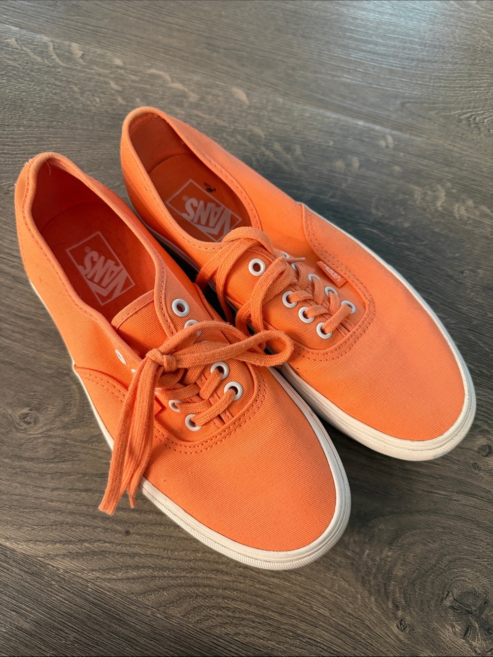 Vans Orange Canvas Low-Top Sneakers with White Soles - Picture 1 of 6